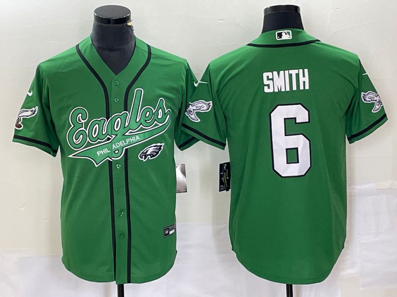 Men Philadelphia Eagles #6 Smith Green Co Branding Game NFL Jersey style 3